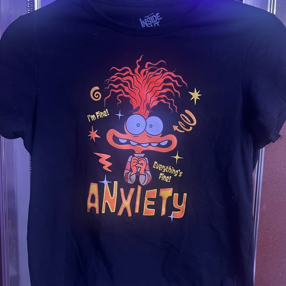 Disney Black and Orange Short Sleeve Tee with Whimsical Graphic